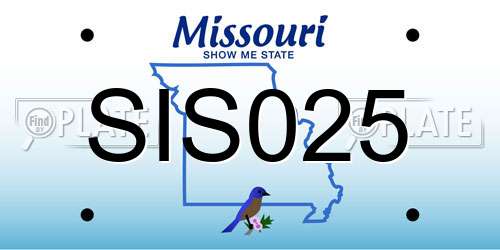 SIS025 Missouri License Plate