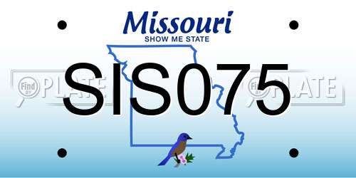 SIS075 Missouri License Plate