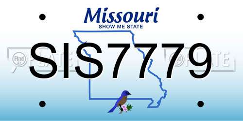 SIS7779 Missouri License Plate