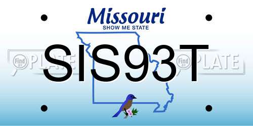 SIS93T Missouri License Plate