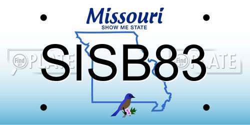 SISB83 Missouri License Plate