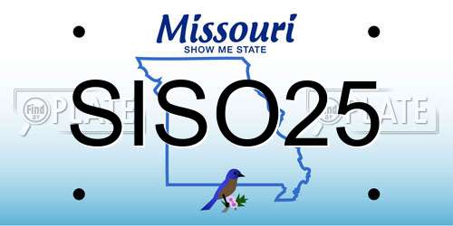 SISO25 Missouri License Plate
