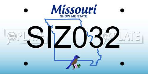 SIZ032 Missouri License Plate