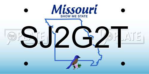 SJ2G2T Missouri License Plate