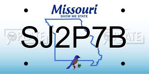 SJ2P7B Missouri License Plate