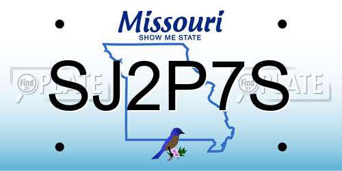 SJ2P7S Missouri License Plate