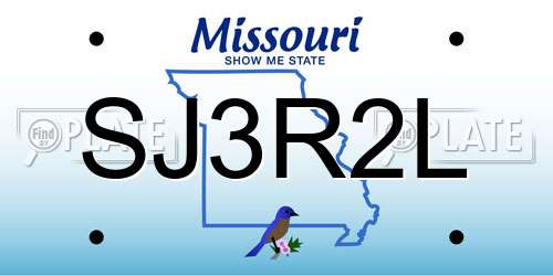 SJ3R2L Missouri License Plate