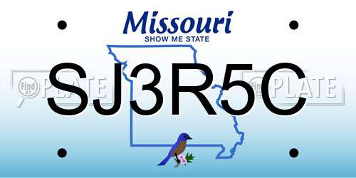 SJ3R5C Missouri License Plate