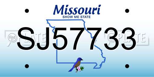 SJ57733 Missouri License Plate