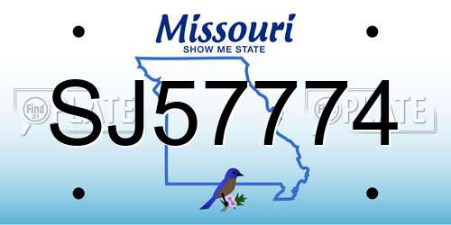 SJ57774 Missouri License Plate