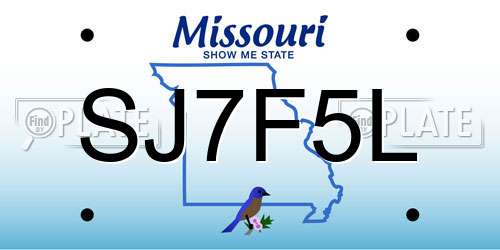 SJ7F5L Missouri License Plate