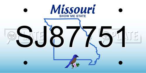 SJ87751 Missouri License Plate