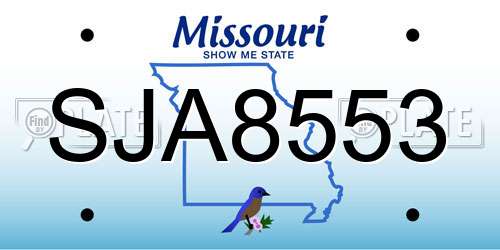 SJA8553 Missouri License Plate