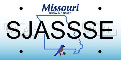 SJASSSE Missouri License Plate