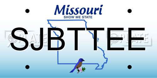 SJBTTEE Missouri License Plate