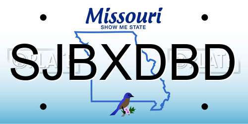 SJBXDBD Missouri License Plate