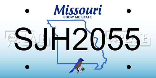 SJH2055 Missouri License Plate