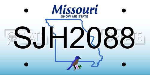 SJH2088 Missouri License Plate
