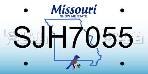SJH7055 Missouri License Plate