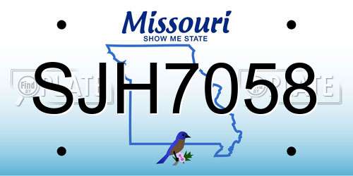SJH7058 Missouri License Plate