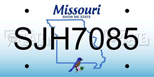 SJH7085 Missouri License Plate