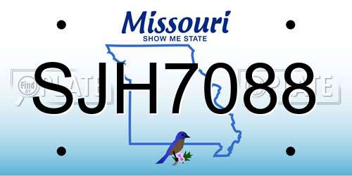 SJH7088 Missouri License Plate