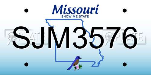 SJM3576 Missouri License Plate
