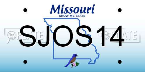 SJOS14 Missouri License Plate