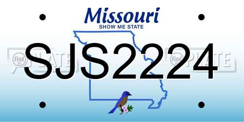 SJS2224 Missouri License Plate