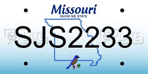 SJS2233 Missouri License Plate