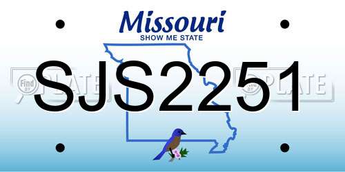 SJS2251 Missouri License Plate