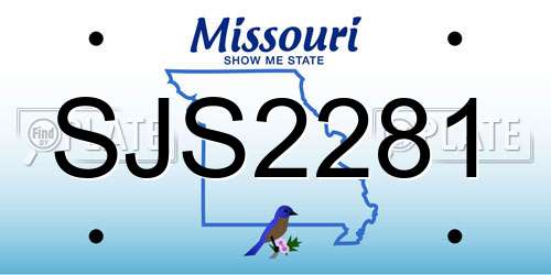 SJS2281 Missouri License Plate
