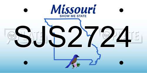SJS2724 Missouri License Plate