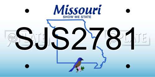 SJS2781 Missouri License Plate