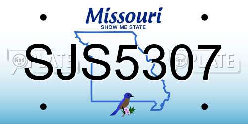 SJS5307 Missouri License Plate