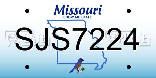 SJS7224 Missouri License Plate