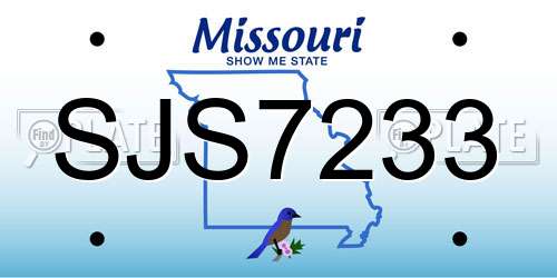 SJS7233 Missouri License Plate