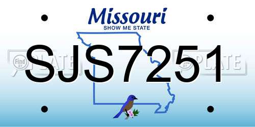 SJS7251 Missouri License Plate