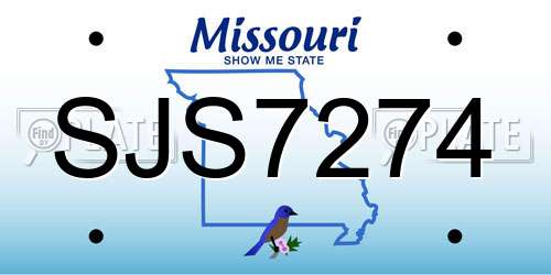 SJS7274 Missouri License Plate