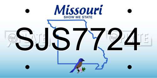 SJS7724 Missouri License Plate