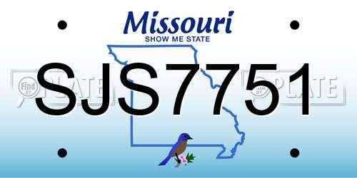 SJS7751 Missouri License Plate