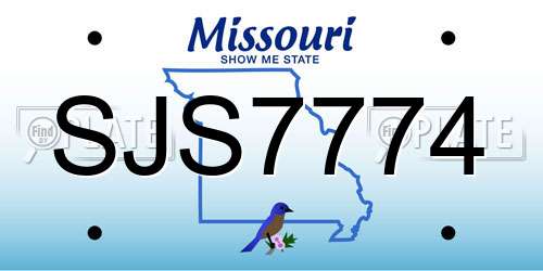 SJS7774 Missouri License Plate