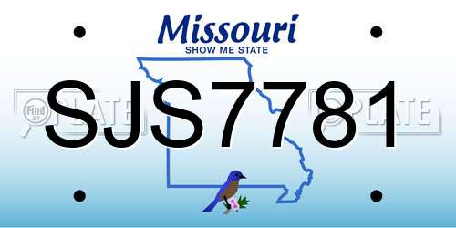 SJS7781 Missouri License Plate