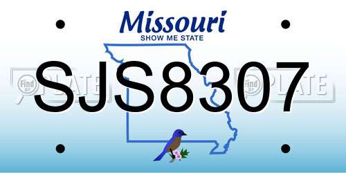SJS8307 Missouri License Plate