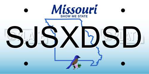 SJSXDSD Missouri License Plate