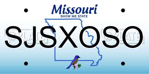SJSXOSO Missouri License Plate