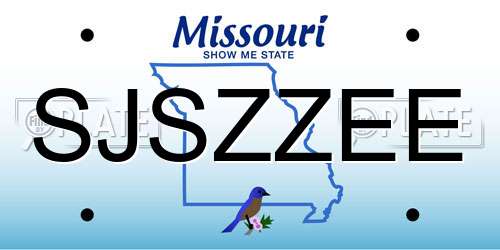 SJSZZEE Missouri License Plate