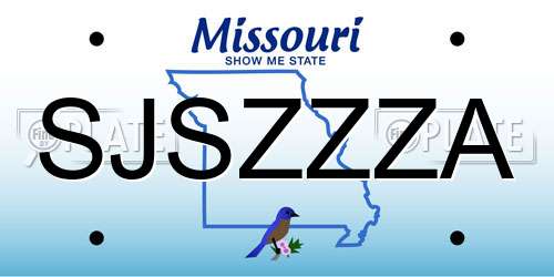 SJSZZZA Missouri License Plate