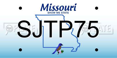 SJTP75 Missouri License Plate
