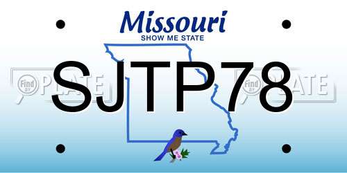 SJTP78 Missouri License Plate